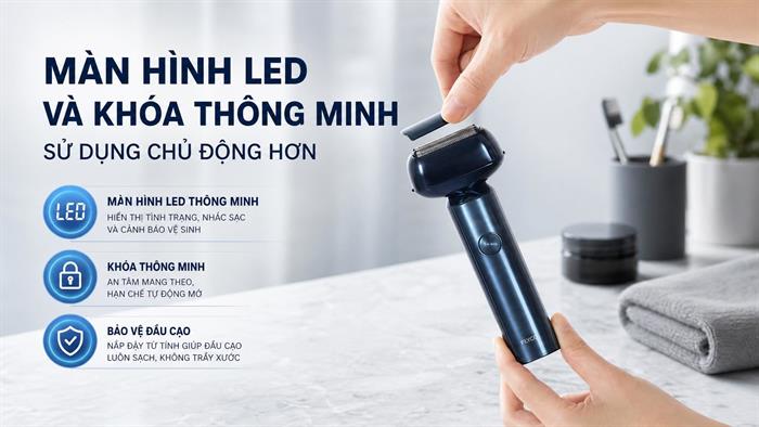 Máy cạo râu khô và ướt Flyco F005VN Màu Xanh Dương