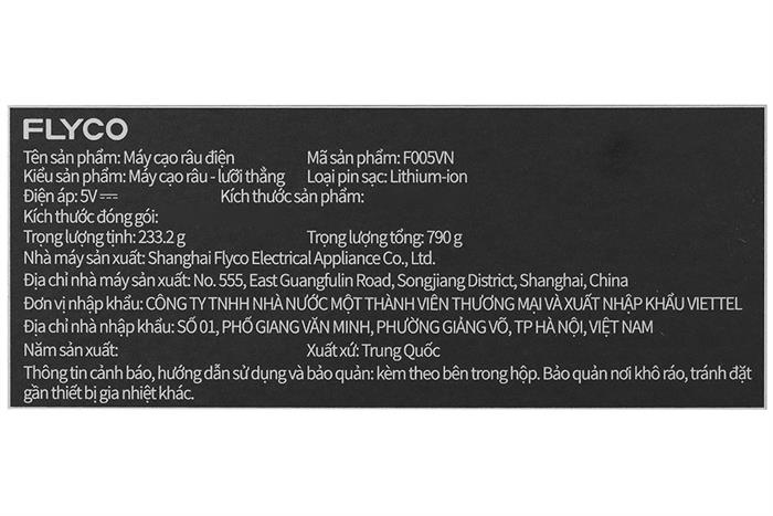 Máy cạo râu khô và ướt Flyco F005VN Màu Xanh Dương