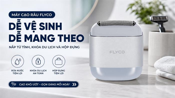 Máy cạo râu khô và ướt Flyco F8VN Bạc Màu Bạc