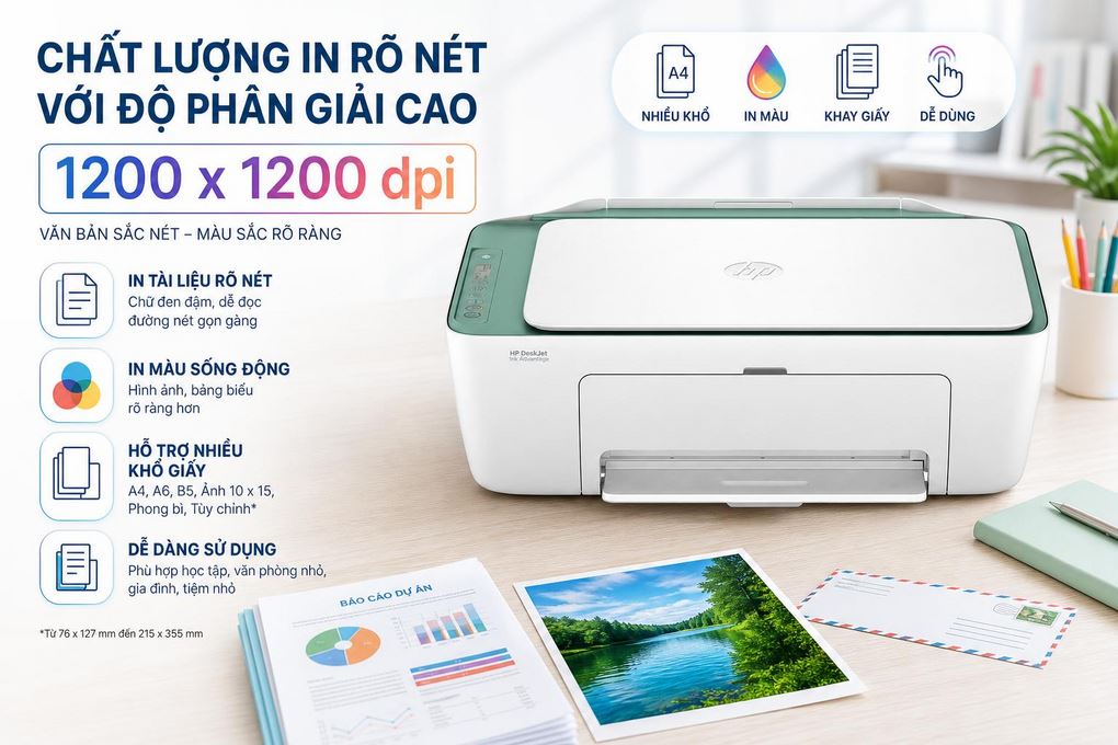 Máy in phun màu đa năng HP HP DeskJet Ink Advantage 2989 Wifi (A24J7B) Màu Trắng