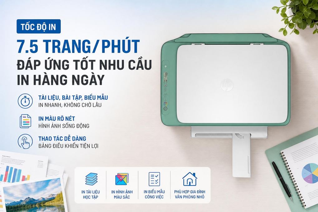 Máy in phun màu đa năng HP HP DeskJet Ink Advantage 2989 Wifi (A24J7B) Màu Trắng