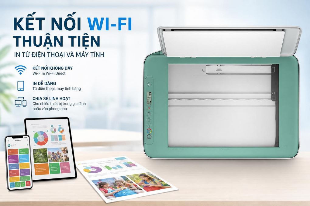 Máy in phun màu đa năng HP HP DeskJet Ink Advantage 2989 Wifi (A24J7B) Màu Trắng