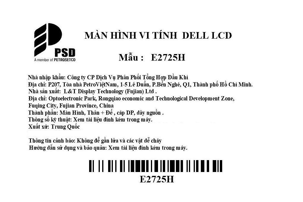 Màn hình Dell E2725H 27 inch FHD/VA/60Hz/5ms - 7