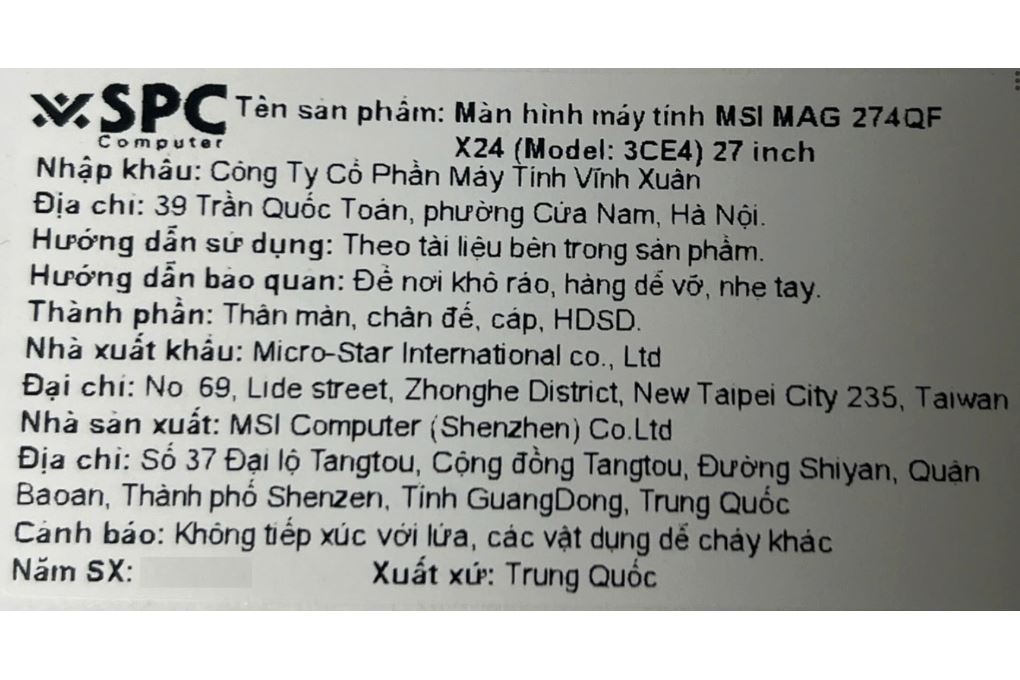 Màn hình Gaming MSI MAG 274QF X24 (27 inch, WQHD, Rapid IPS, 240Hz, 0.5ms) - 6