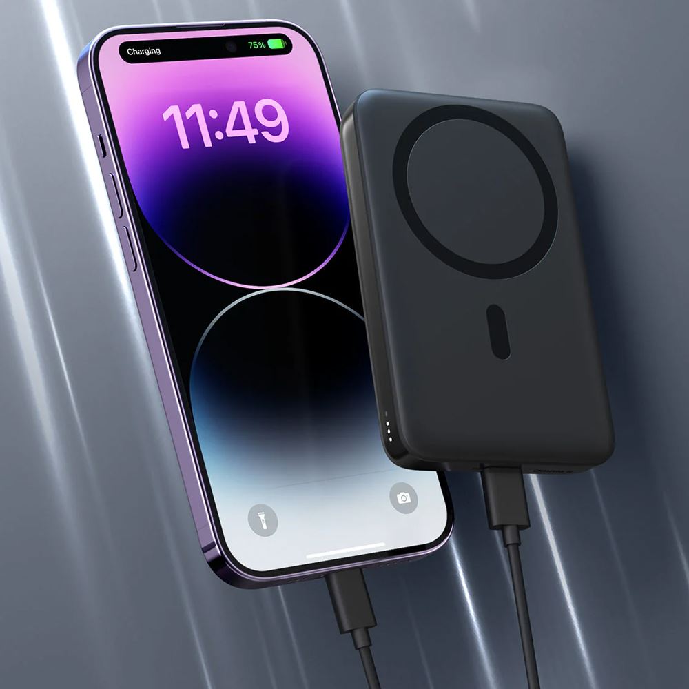 Pin sạc dự phòng Không dây Polymer 10000mAh Type C 30W Aukey PB-MS02 - Đen - Cổng kết nối Pin sạc dự phòng Không dây Polymer 10000mAh Type C 30W Aukey PB-MS02 - Đen - Cổng kết nối