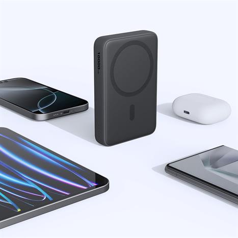 Pin sạc dự phòng Không dây Polymer 10000mAh Type C 20W Aukey PB-MS04 - Xám Đen Màu Xám