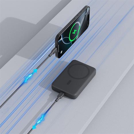 Pin sạc dự phòng Không dây Polymer 10000mAh Type C 20W Aukey PB-MS04 - Xám Đen Màu Xám