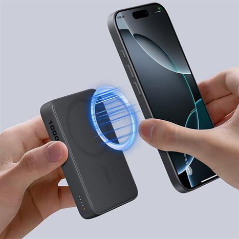 Pin sạc dự phòng Không dây Polymer 10000mAh Type C 20W Aukey PB-MS04 - Xám Đen Màu Xám