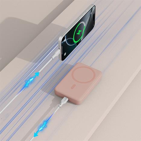 Pin sạc dự phòng Không dây Polymer 10000mAh Type C 20W Aukey PB-MS04 - Hồng Màu Hồng