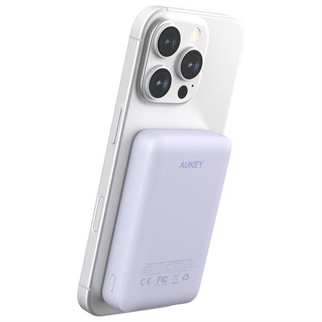 Pin sạc dự phòng Không dây Polymer 10000mAh Type C 20W Aukey PB-MS04 - Tím Màu Tím