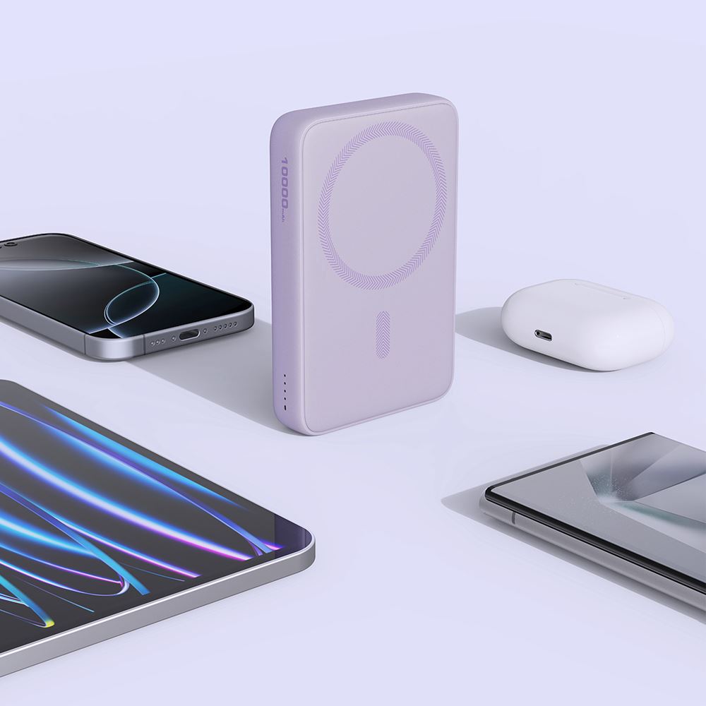 Pin sạc dự phòng Không dây Polymer 10000mAh Type C 20W Aukey PB-MS04 - Tím - 4