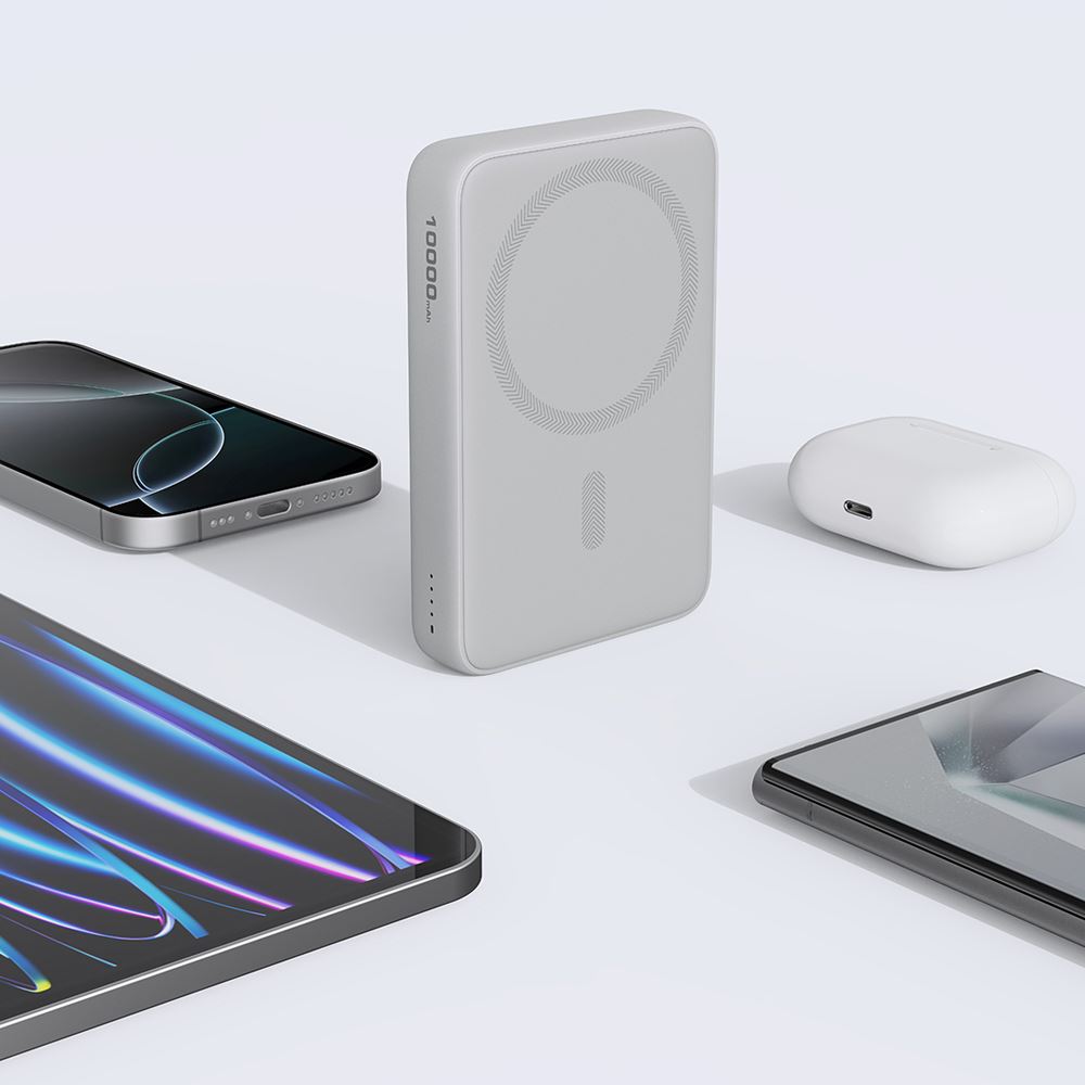 Pin sạc dự phòng Không dây Polymer 10000mAh Type C 20W Aukey PB-MS04 - Xám Bạc - 4