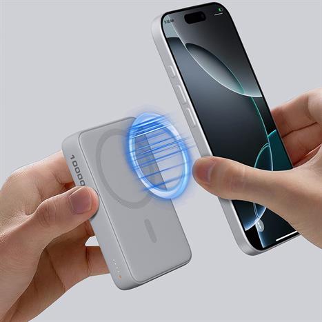 Pin sạc dự phòng Không dây Polymer 10000mAh Type C 20W Aukey PB-MS04 - Xám Bạc Màu Bạc