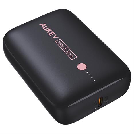 Pin sạc dự phòng Polymer 10000mAh Type C PD QC 3.0 20W Aukey PB-N83S - Đen Hồng