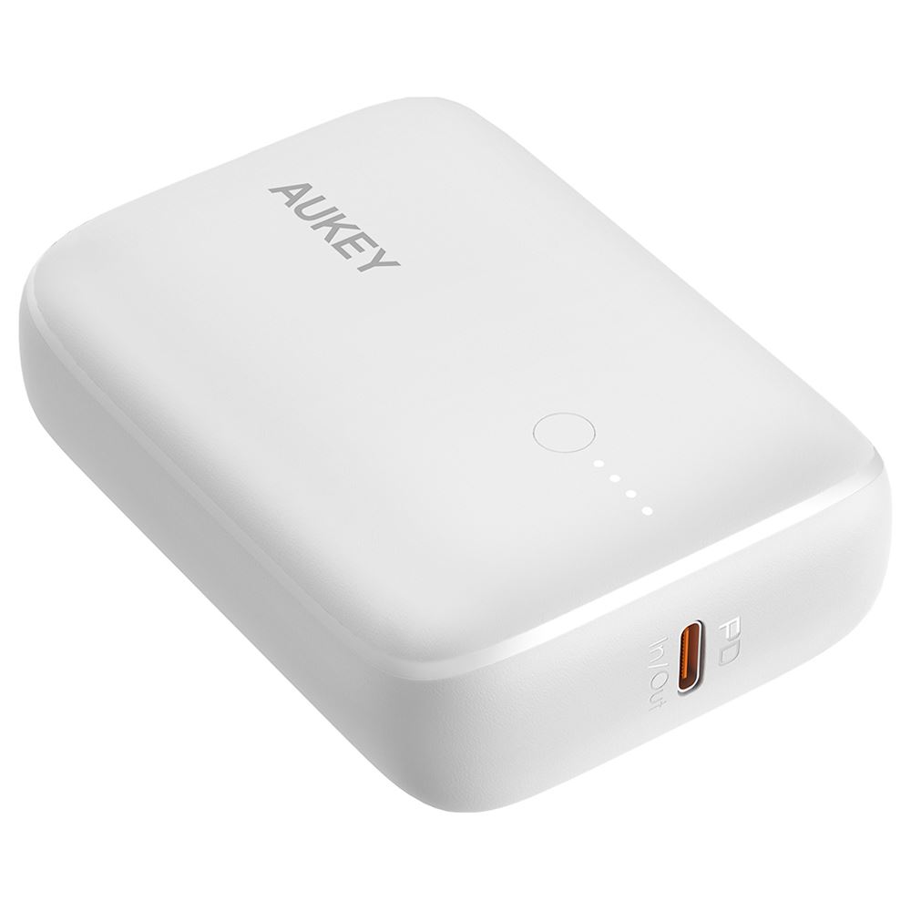 Pin sạc dự phòng Polymer 10000mAh Type C PD QC 3.0 20W Aukey PB-N83S - Trắng - Dung lượng