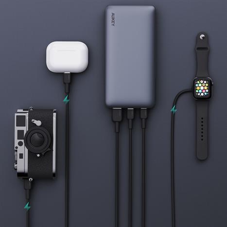 Pin sạc dự phòng Polymer 20000mAh Type C PD QC 3.0 65W Aukey PB-Y43 Sprint X Màu Xám