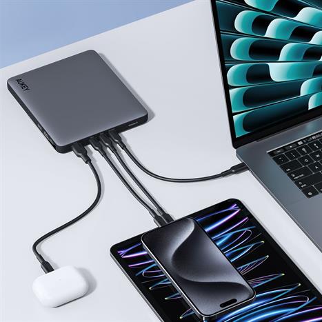 Pin sạc dự phòng Polymer 20000mAh Type C PD QC 3.0 100W Aukey PB-Y44 Sprint X Màu Xám