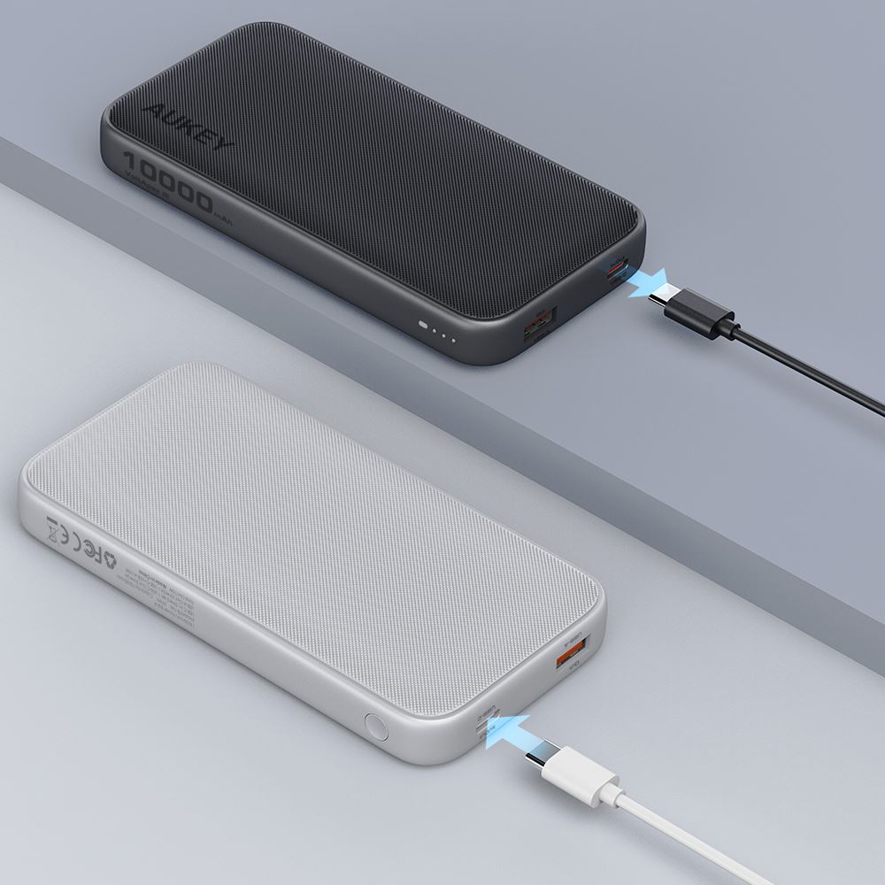 Pin sạc dự phòng Polymer 10000mAh Type C PD QC 3.0 15W Aukey PB-Y46 - Xám Bạc - 4