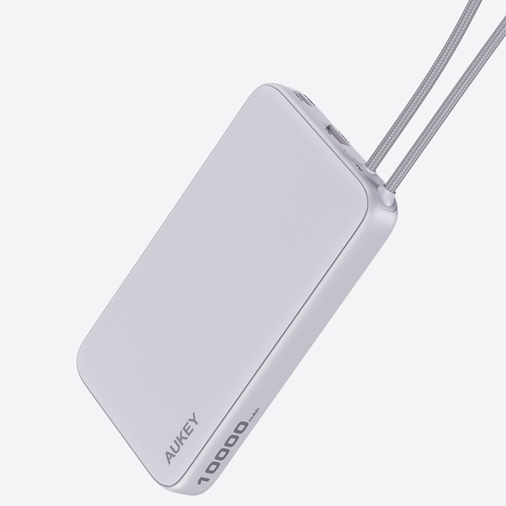 Pin sạc dự phòng Polymer 10000mAh Type C PD 15W Aukey PB-Y53 - Xám Bạc - 2