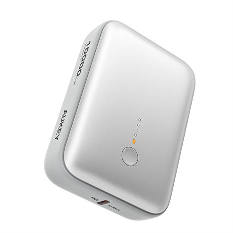 Pin sạc dự phòng Polymer 10000mAh Type C PD QC 3.0 20W Aukey PB-Y55 - Bạc Màu Bạc