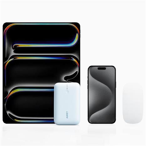 Pin sạc dự phòng Polymer 20000mAh Type C PD QC 3.0 20W Aukey PB-Y57 Spark Mini - Xanh Màu Xanh Dương