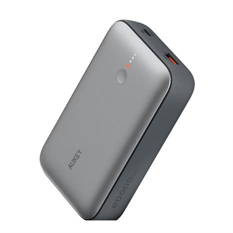 Pin sạc dự phòng Polymer 20000mAh Type C PD QC 3.0 20W Aukey PB-Y57 Spark Mini - Xám Đen Màu Xám