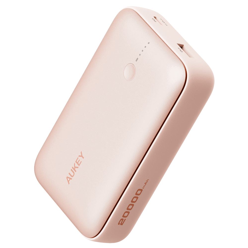 Pin sạc dự phòng Polymer 20000mAh Type C PD QC 3.0 20W Aukey PB-Y57 Spark Mini - Hồng - Thiết kế