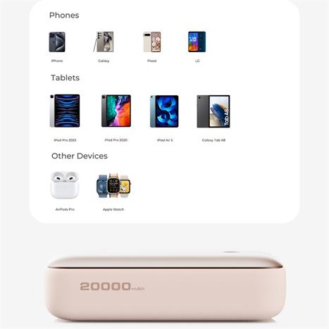 Pin sạc dự phòng Polymer 20000mAh Type C PD QC 3.0 20W Aukey PB-Y57 Spark Mini - Hồng Màu Hồng