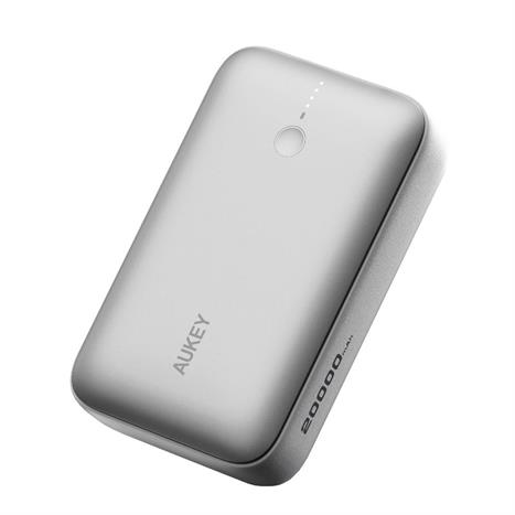 Pin sạc dự phòng Polymer 20000mAh Type C PD QC 3.0 20W Aukey PB-Y57 Spark Mini - Xám Bạc Màu Bạc