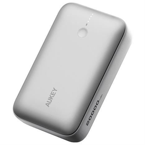 Pin sạc dự phòng Polymer 20000mAh Type C PD QC 3.0 20W Aukey PB-Y57 Spark Mini - Xám Bạc Màu Bạc
