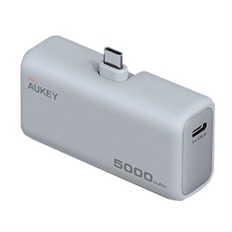 Pin sạc dự phòng Polymer 5000mAh Type C PD QC 3.0 20W Aukey PB-Y59 - Xám Bạc Màu Bạc