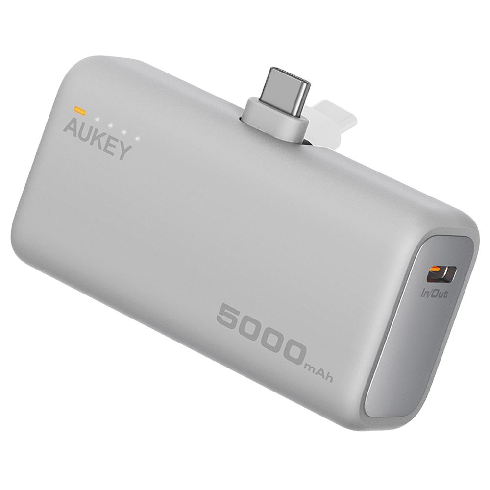 Pin sạc dự phòng Polymer 5000mAh Type C PD QC 3.0 20W Aukey PB-Y59 - Xám Bạc - Dung lượng