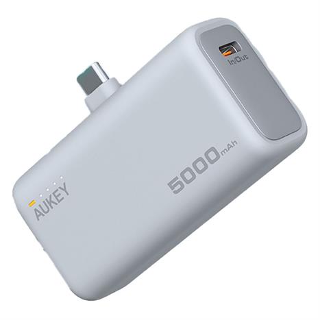 Pin sạc dự phòng Polymer 5000mAh Type C PD QC 3.0 20W Aukey PB-Y59 - Xám Bạc Màu Bạc