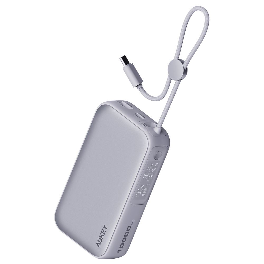 Pin sạc dự phòng Polymer 10000mAh Type-C PD 30W Aukey PB-Y47 - Xám bạc - Tiện ích