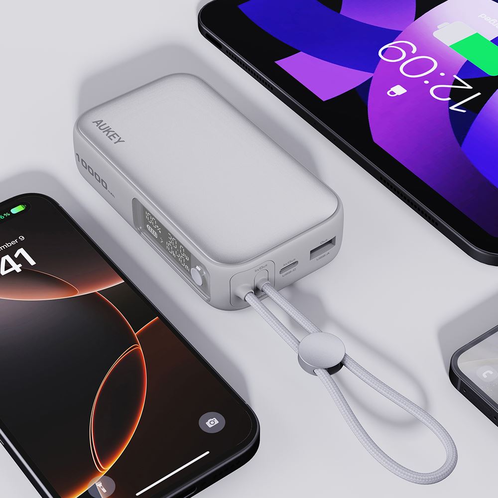 Pin sạc dự phòng Polymer 10000mAh Type-C PD 30W Aukey PB-Y47 - Xám bạc - Dưng lượng