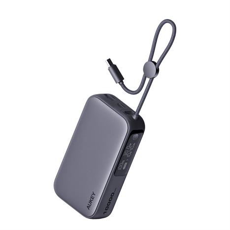 Pin sạc dự phòng Polymer 10000mAh Type C PD 30W Aukey PB-Y47 - Xám Đậm Màu Xám