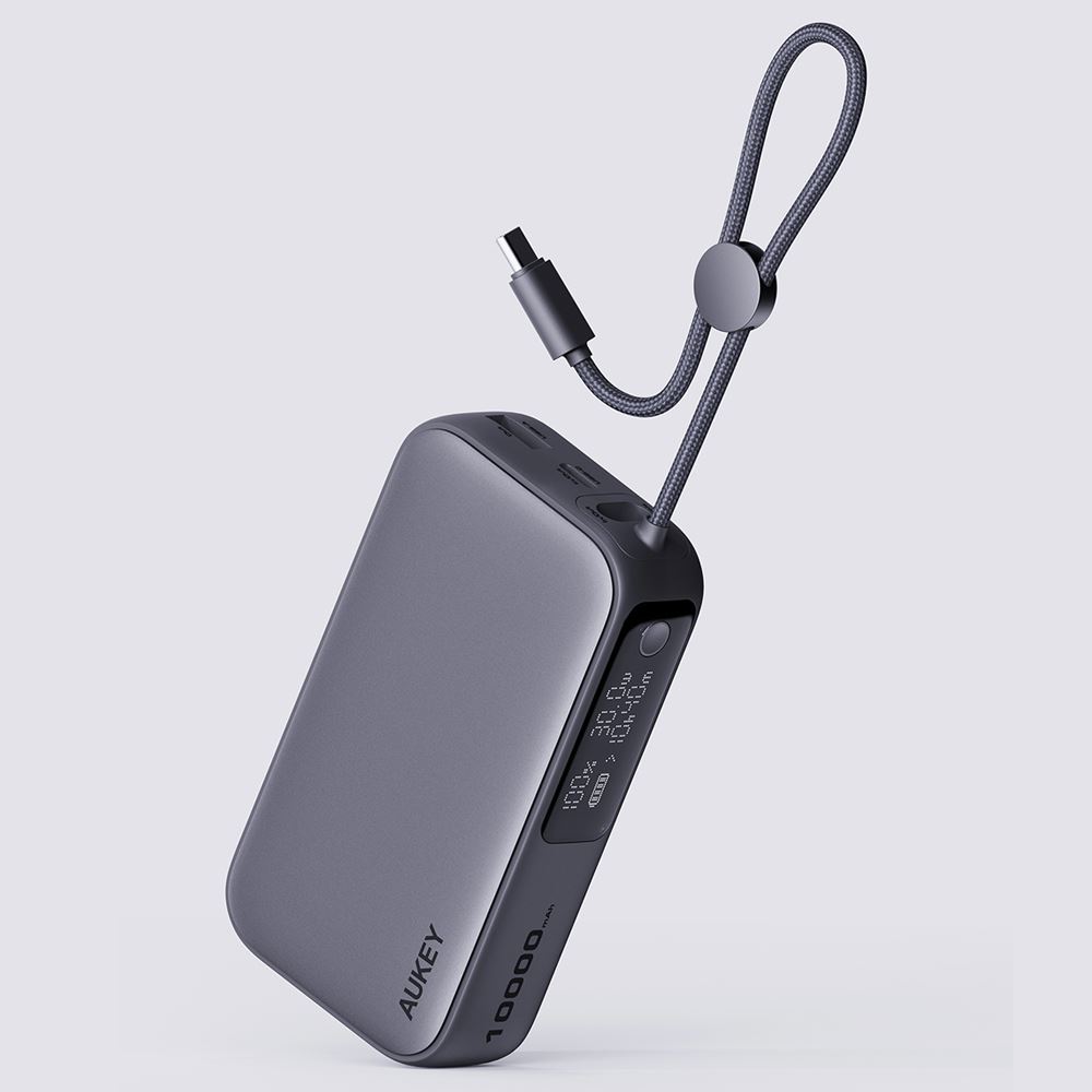 Pin sạc dự phòng Polymer 10000mAh Type C PD 30W Aukey PB-Y47 - Xám Đậm - Thiết kế