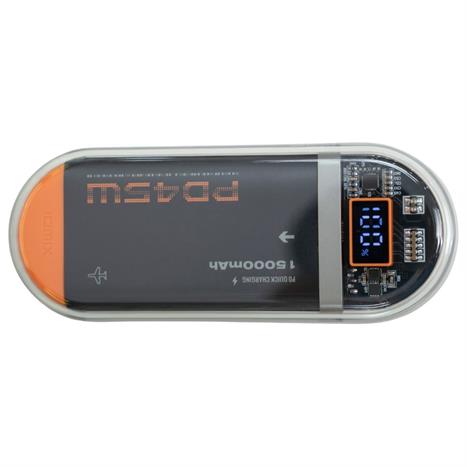 Pin sạc dự phòng Polymer 15000mAh Type C PD QC 45W IDMIX P15CIPRO kèm cáp Lightning và Type-C - Trắng Màu Trắng