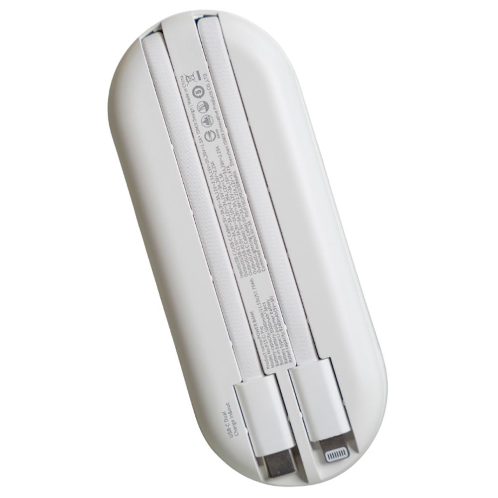Pin sạc dự phòng Polymer 15000mAh Type C PD QC 45W IDMIX P15CIPRO kèm cáp Lightning và Type-C - Trắng Màu Trắng