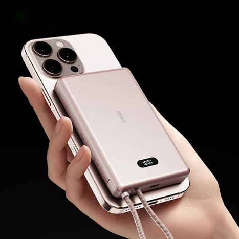 Pin sạc dự phòng Polymer 10000mAh Type C PD 36W IDMIX Q10L kèm cáp Type-C - Vàng Màu Đen - Vàng đồng