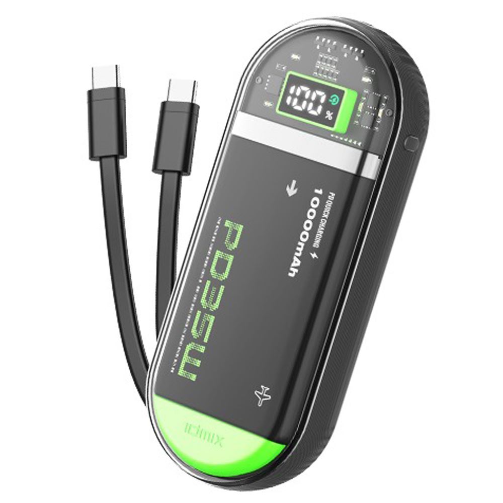 Pin sạc dự phòng Polymer 10000mAh Type C PD 35W IDMIX P15SE kèm cáp Type-C - Xám - Thiết kế