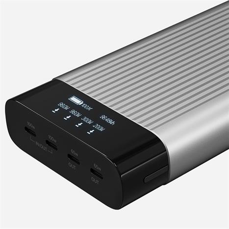 Pin sạc dự phòng 27000 mAh Type C PD 3.0 QC 4.0 245W HyperJuice HJ245B - Xám Màu Xám