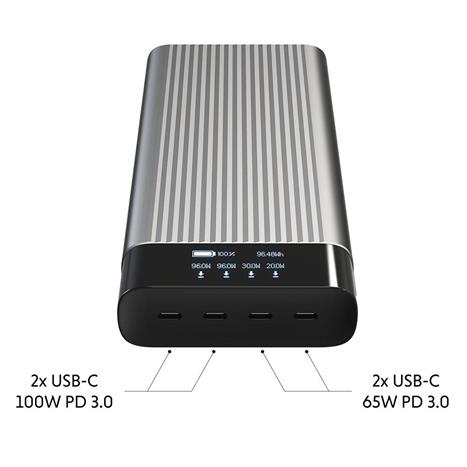 Pin sạc dự phòng 27000 mAh Type C PD 3.0 QC 4.0 245W HyperJuice HJ245B - Xám Màu Xám