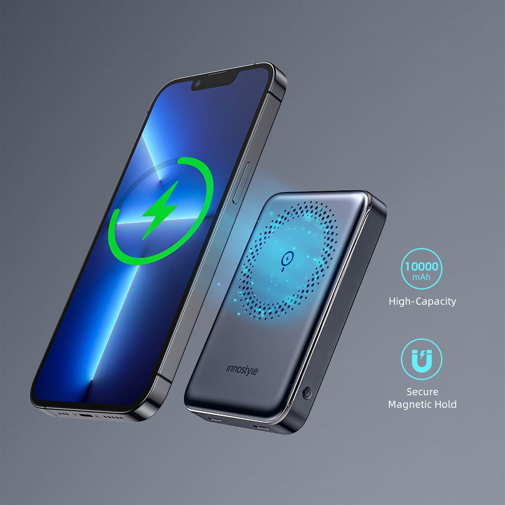 Pin sạc dự phòng Polymer 10000 mAh Type C PD QC 3.0 20W Innostyle IM20PDGY - Xám - Tiện ích
