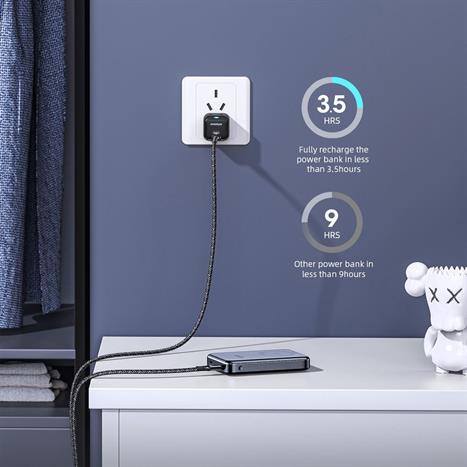 Pin sạc dự phòng Polymer 10000 mAh Type C PD QC 3.0 20W Innostyle IM20PDGY - Xám Màu Xám