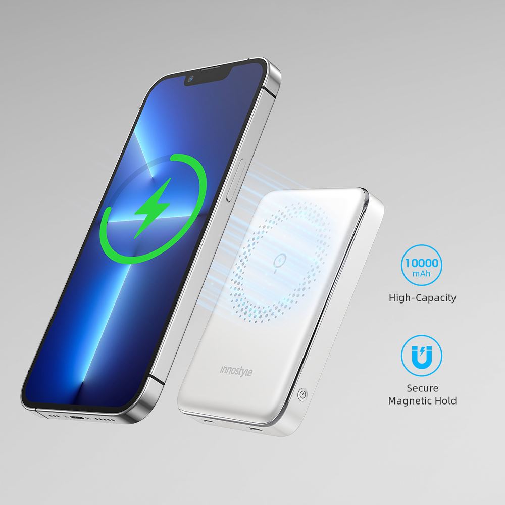 Pin sạc dự phòng Polymer 10000 mAh Type C PD QC 3.0 20W Innostyle IM20PDSLV - Bạc - Sạc không dây