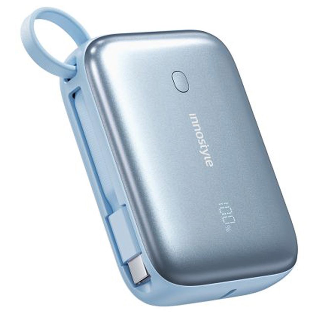 Pin sạc dự phòng Polymer 10000 mAh Type C PD QC 3.0 22.5W Innostyle IP22G2BB kèm cáp Type C - Xanh - Thiết kế Pin sạc dự phòng Polymer 10000 mAh Type C PD QC 3.0 22.5W Innostyle IP22G2BB kèm cáp Type C - Xanh - Thiết kế