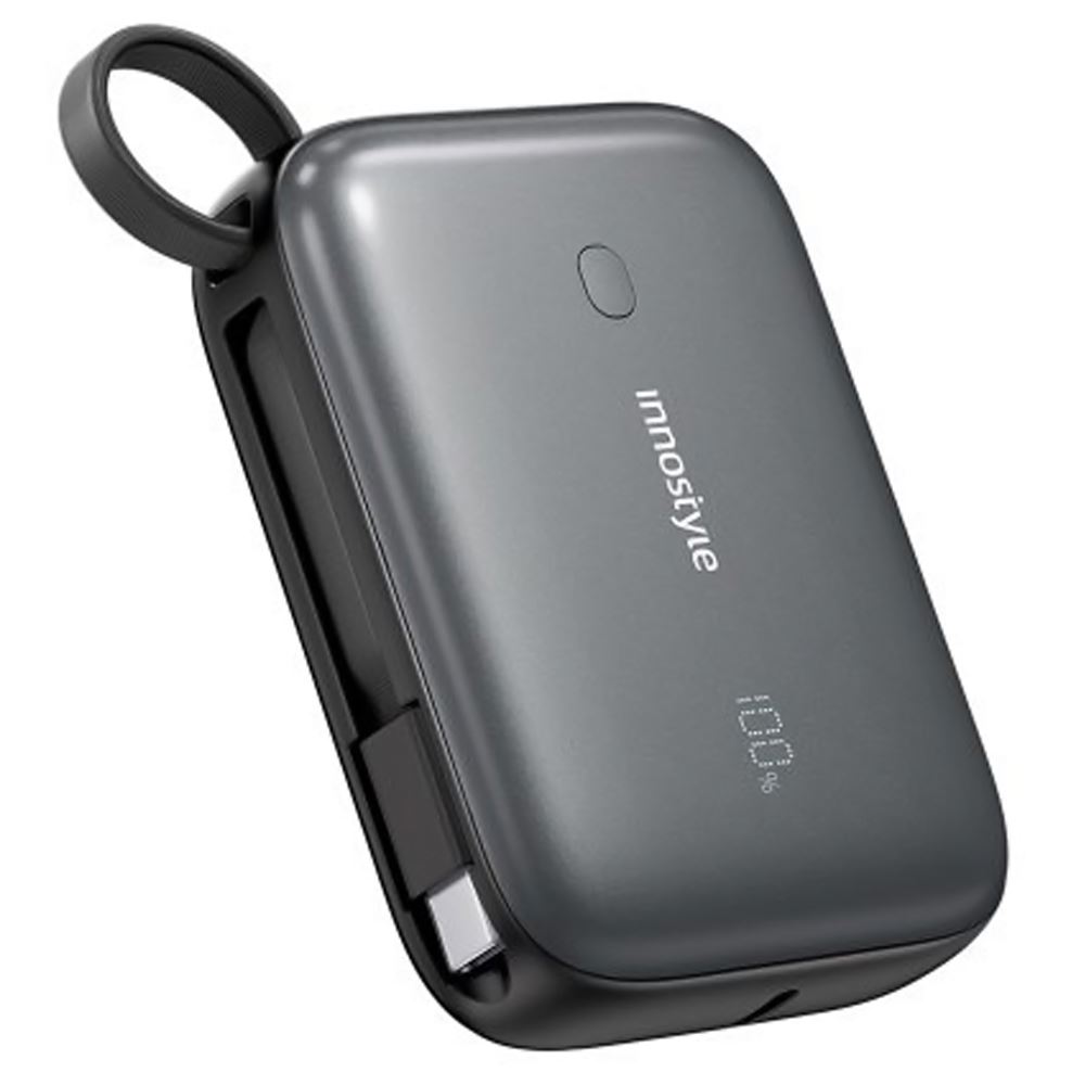 Pin sạc dự phòng Polymer 10000 mAh Type C PD QC 3.0 22.5W Innostyle IP22G2BLK kèm cáp Type C - Đen Màu Đen