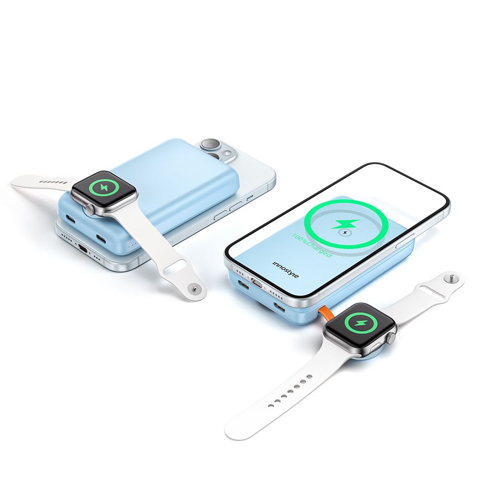 Pin sạc dự phòng Polymer 10000 mAh Type C PD 20W Innostyle IW202BB - Xanh - Tiện ích
