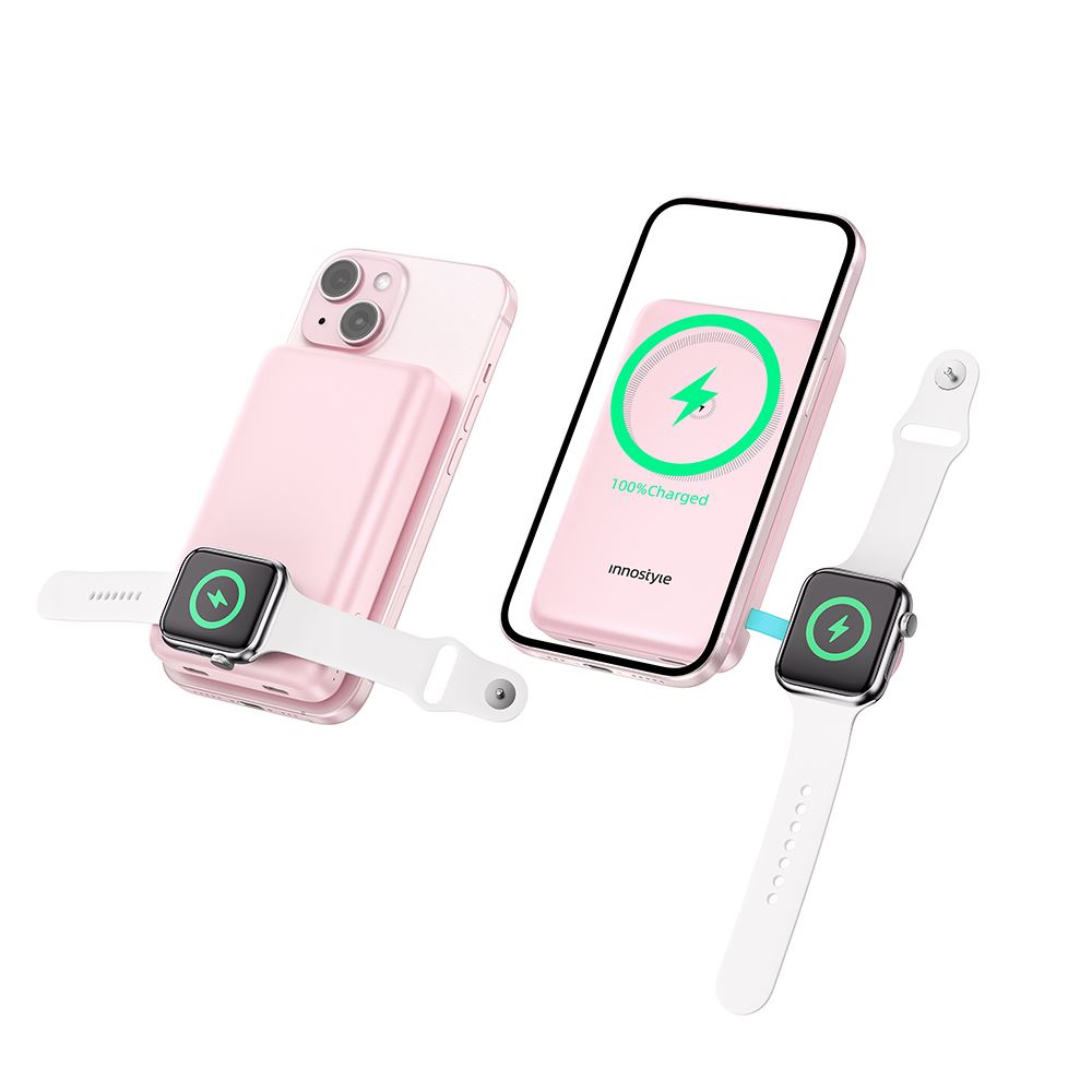 Pin sạc dự phòng Polymer 10000 mAh Type C PD 20W Innostyle IW202BP - Hồng - Khả năng sạc